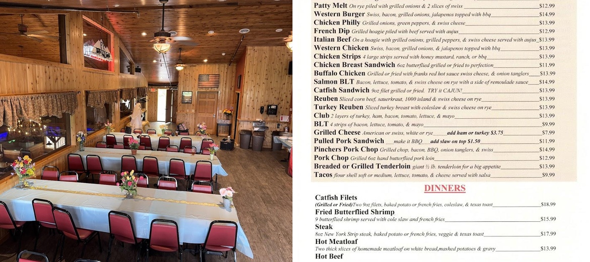 The Logger House Menu